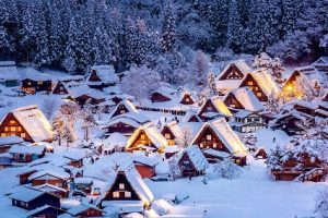 Làng cổ shirakawago mùa đông