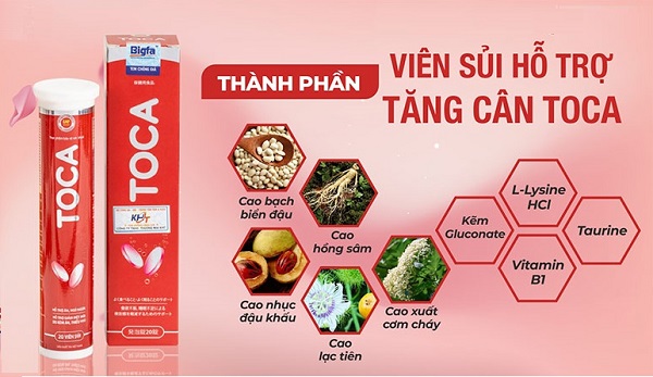 viên sủi tăng cân Toca