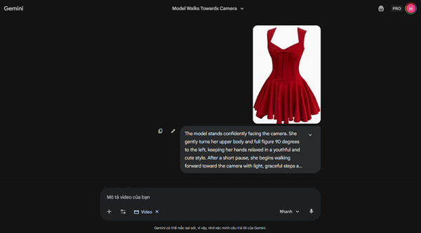 Câu lệnh tạo video AI thời trang