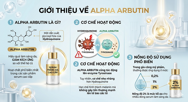 Alpha Arbutin và Hydroquinone